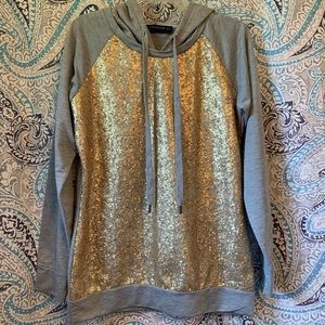 SI STYLE DOT COM Sequined Hoodie 💛